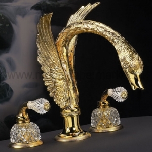 Cristal et Bronze Cygne Aile Flamant